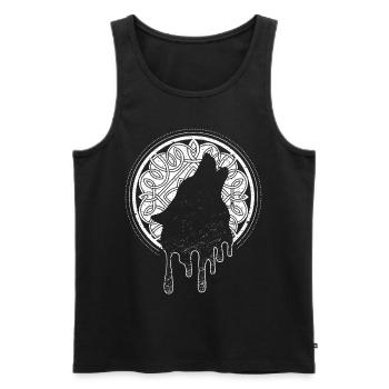 Wolf Wölfe Winkinger Mittelalter Mythologie Odin - Männer Premium Bio Tank Top - Schwarz - Vorne - AI Model Male 178 light (178cm)