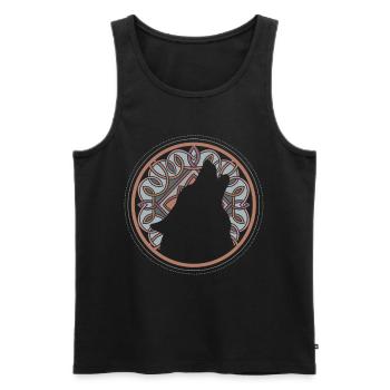 Odins Wolf Wikinger Wölfe Mittelalter Mythologie - Männer Premium Bio Tank Top - Schwarz - Vorne - AI Model Male 178 light (178cm)