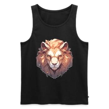 Lion, Wildcat, Lion's Head, Lion, Baby, Big Cat - Men's Premium Organic Tank Top - black - Front - Michal (187cm)