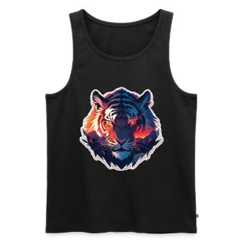 Tiger Wildcat Tiger Baby Baby Tiger Africa - Débardeur bio Premium Homme - noir - Devant - AI Model Male 178 light (178cm)