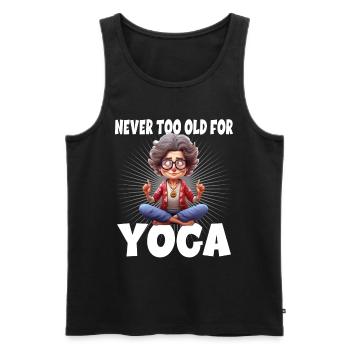 Never Too Old For Yoga - Männer Premium Bio Tank Top - Schwarz - Vorne - Michal (187cm)