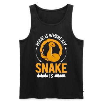 Zuhause ist wo meine Schlange ist - Männer Premium Bio Tank Top - Schwarz - Vorne - AI Model Male 178 light (178cm)