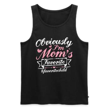 Obviously i'm mom's favorite | lovely mothers day - Men's Premium Organic Tank Top - black - Front - AI Model Male 178 light (178cm)