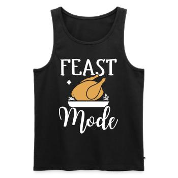 Mode Of Feast - Funny Thanksgiving Turkey - Men's Premium Organic Tank Top - black - Front - AI Model Male 178 light (178cm)