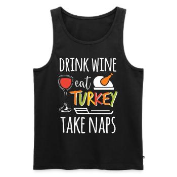 Vin Et Dinde - Drôle de dinde de Thanksgiving - Débardeur bio Premium Homme - noir - Devant - Michal (187cm)