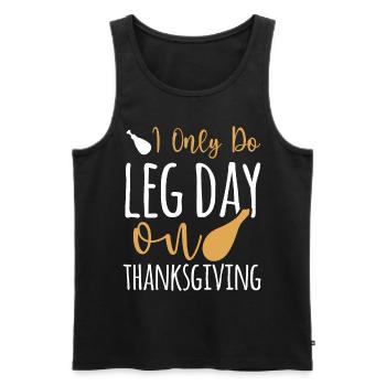Happy Leg Day - Drôle de dinde de Thanksgiving - Débardeur bio Premium Homme - noir - Devant - Michal (187cm)