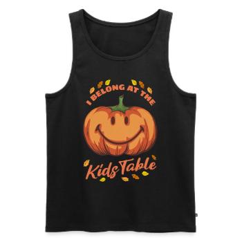 I Belong At The Kids Table - Pumpkin Thanksgiving - Men's Premium Organic Tank Top - black - Front - Michal (187cm)