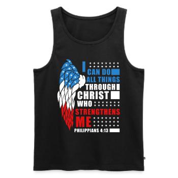 Bible Verse Philippians 4:13 Inspiring Patriotic C - Männer Premium Bio Tank Top - Schwarz - Vorne - Michal (187cm)