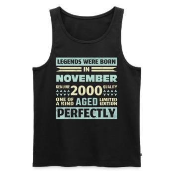 23. Geburtstag November Jahrgang 2000 Vintage - Männer Premium Bio Tank Top - Schwarz - Vorne - Michal (187cm)