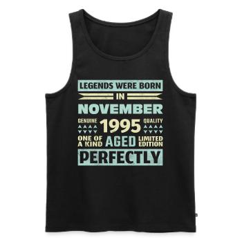 28th Birthday November Vintage 1995 Vintage - Men's Premium Organic Tank Top - black - Front - Michal (187cm)