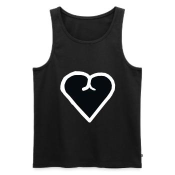Coeur Noir Mal Mauvais Dépravé Coeur Sentiment - Débardeur bio Premium Homme - noir - Devant - AI Model Male 178 light (178cm)