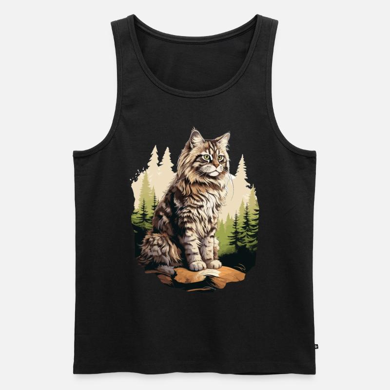 Norwegian Forest Cat - Männer Premium Bio Tank Top - Schwarz
