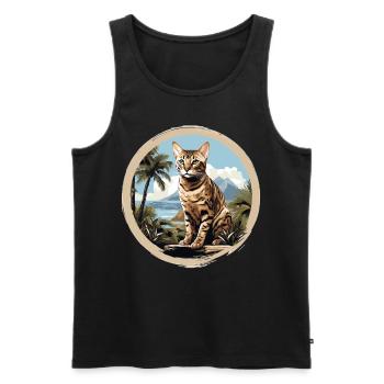 Bengal Cat - Männer Premium Bio Tank Top - Schwarz - Vorne - AI Model Male 178 light (178cm)