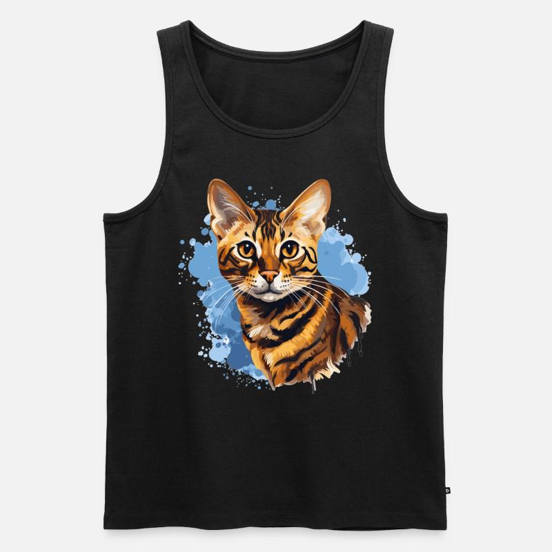 Bengal Cat - Männer Premium Bio Tank Top - Schwarz