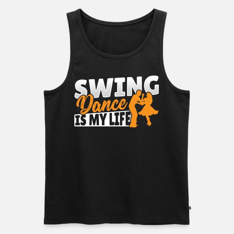 Swing Dance ist mein Leben Swing Dancing - Männer Premium Bio Tank Top - Schwarz