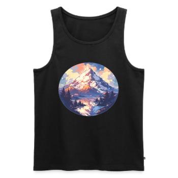 Montagnes De Montagne Montagnes Paysage De Montagne Alpiniste - Débardeur bio Premium Homme - noir - Devant - AI Model Male 178 light (178cm)