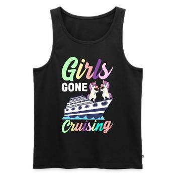 Cruise Girl Vacation - Men's Premium Organic Tank Top - black - Front - Michal (187cm)