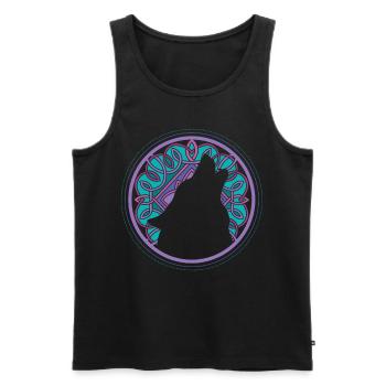 Wolf Wikinger Wölfe Mittelaltermarkt Wikingerin - Männer Premium Bio Tank Top - Schwarz - Vorne - AI Model Male 178 light (178cm)