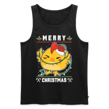 Merry Christmas Sweet Santa Chick - Ugly Christmas - Men's Premium Organic Tank Top - black - Front - Michal (187cm)