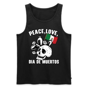 Peace Love Dia De Muertos Dia De Muertos - Männer Premium Bio Tank Top - Schwarz - Vorne - AI Model Male 178 light (178cm)