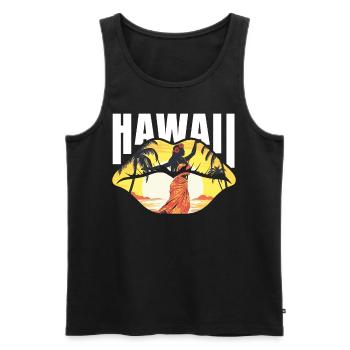 Tropical Summer Hawaii Beach Lips Retro Sunset - Männer Premium Bio Tank Top - Schwarz - Vorne - Michal (187cm)
