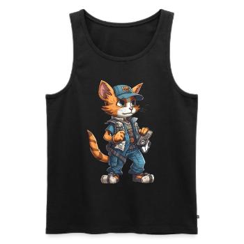 Electrician Cat Electrical Engineer Worker - Männer Premium Bio Tank Top - Schwarz - Vorne - Michal (187cm)