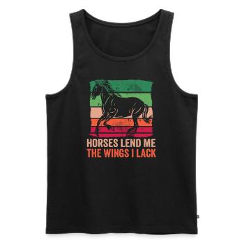 Reiter und Reitsport Design für Pferdeliebhaber - Männer Premium Bio Tank Top - Schwarz - Vorne - Michal (187cm)