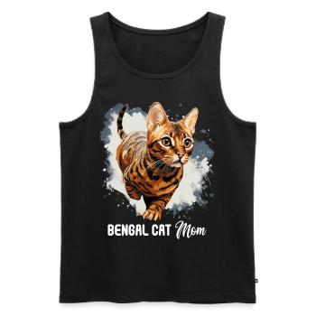 Bengal Cat - Männer Premium Bio Tank Top - Schwarz - Vorne - AI Model Male 178 light (178cm)
