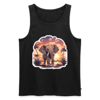 Éléphant Éléphant Pachyderme Animal Afrique Safari - Débardeur bio Premium Homme - noir - Devant - Michal (187cm)