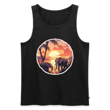 Éléphant, Éléphant, Pachyderme, Animal, Afrique, Safari - Débardeur bio Premium Homme - noir - Devant - Michal (187cm)