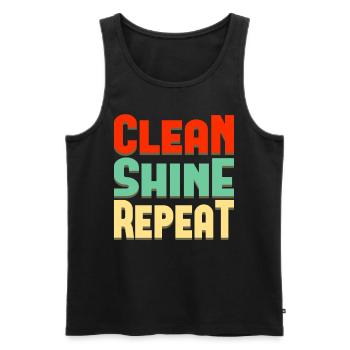 Clean Shine Repeat Detailer Auto Liebhaber Tuner - Männer Premium Bio Tank Top - Schwarz - Vorne - Michal (187cm)