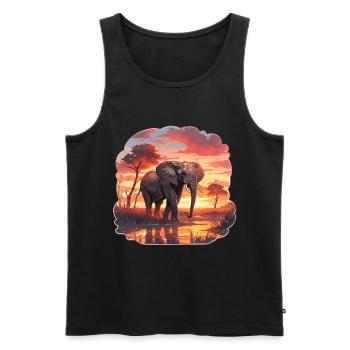 Elephant, Elephant, Pachyderm, Animal, Africa, Safari - Men's Premium Organic Tank Top - black - Front - AI Model Male 178 light (178cm)