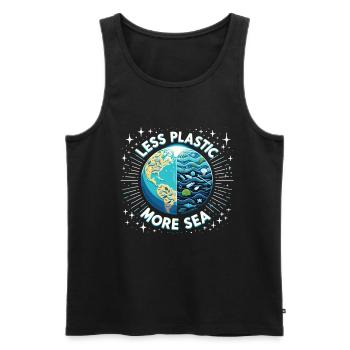 Less Plastic More Sea Umwelt Umweltschützer - Männer Premium Bio Tank Top - Schwarz - Vorne - AI Model Male 178 light (178cm)