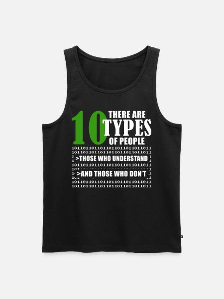 Binary Code Funny Programmer Saying Coding - Männer Premium Bio Tank Top - Schwarz