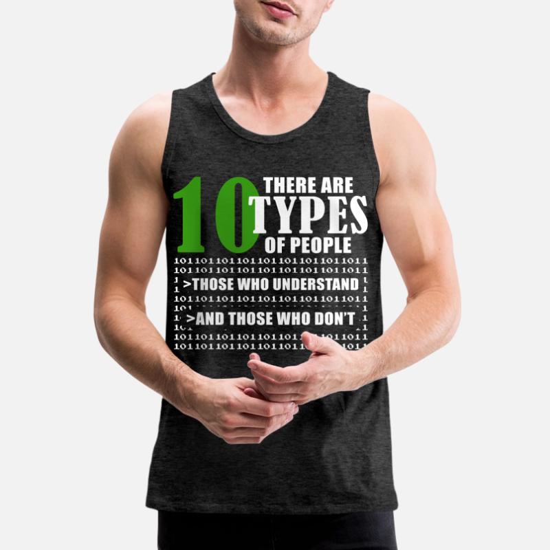 Binary Code Funny Programmer Saying Coding Männer Premium Bio Tank Top