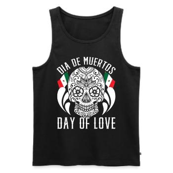 Dia De Muertos Jour de l’amour - Débardeur bio Premium Homme - noir - Devant - Michal (187cm)