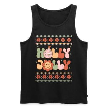 Holly Jolly Christmas - Holidays Ugly Christmas - Men's Premium Organic Tank Top - black - Front - Michal (187cm)