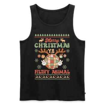 Merry Christmas Ya Filthy Animal - Ugly Christmas - Männer Premium Bio Tank Top - Schwarz - Vorne - AI Model Male 178 light (178cm)