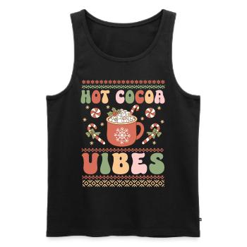 Hot Cocoa Vibes - Noël moche pour les fêtes du Père Noël - Débardeur bio Premium Homme - noir - Devant - Michal (187cm)