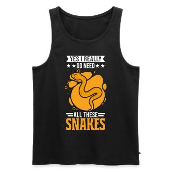 Propriétaire de serpent Snake Lover - Débardeur bio Premium Homme - noir - Devant - Michal (187cm)