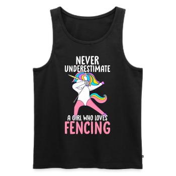 Fechterin Foil Saber Girl - Männer Premium Bio Tank Top - Schwarz - Vorne - Michal (187cm)