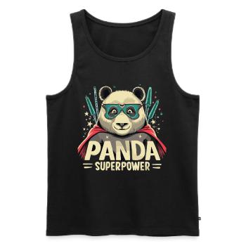 Panda Superhero - Men's Premium Organic Tank Top - black - Front - AI Model Male 178 light (178cm)