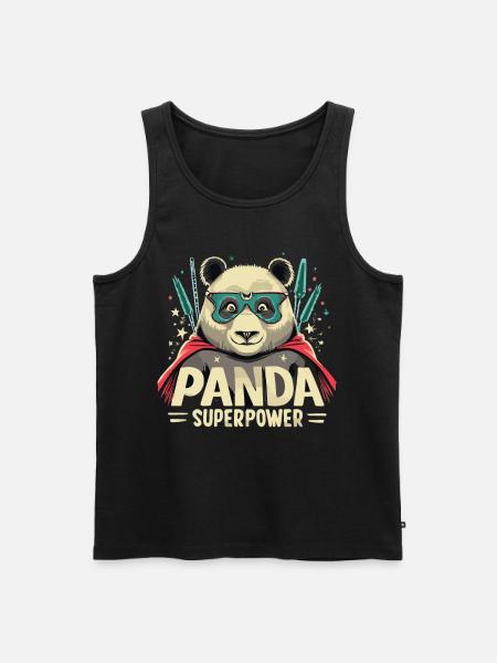 Panda Superhero - Men's Premium Organic Tank Top - black