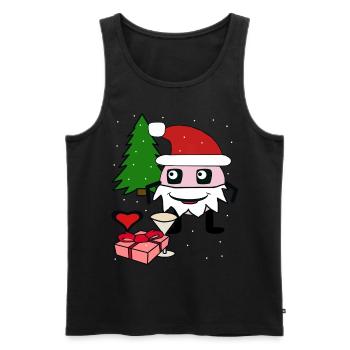Noël Avent Saint-Nicolas Père Noël enfants - Débardeur bio Premium Homme - noir - Devant - AI Model Male 178 light (178cm)