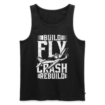 Model Airplane Build Fly Crash Rebuild - Men's Premium Organic Tank Top - black - Front - AI Model Male 178 light (178cm)