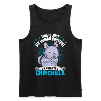Chinchilla Costume Rongeur Souris Laineuse - Débardeur bio Premium Homme - noir - Devant - Michal (187cm)