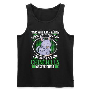 Chinchilla streicheln Nagetier Wollmaus - Männer Premium Bio Tank Top - Schwarz - Vorne - Michal (187cm)