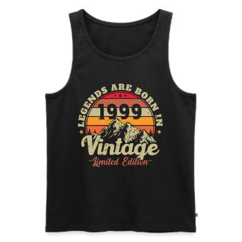 1999 Jahrgang Geboren 1999 Geburtstagsgeschenk - Männer Premium Bio Tank Top - Schwarz - Vorne - Michal (187cm)