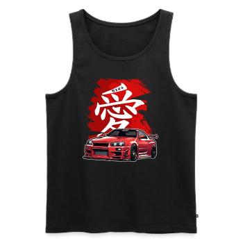 Jdm / Tuning / Turbocharger / Rims / Chiptuning - Men's Premium Organic Tank Top - black - Front - AI Model Male 178 light (178cm)