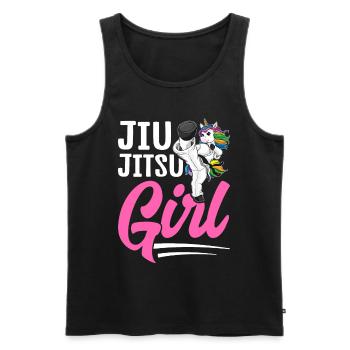 BJJ Mädchen Kampfsport - Männer Premium Bio Tank Top - Schwarz - Vorne - Michal (187cm)